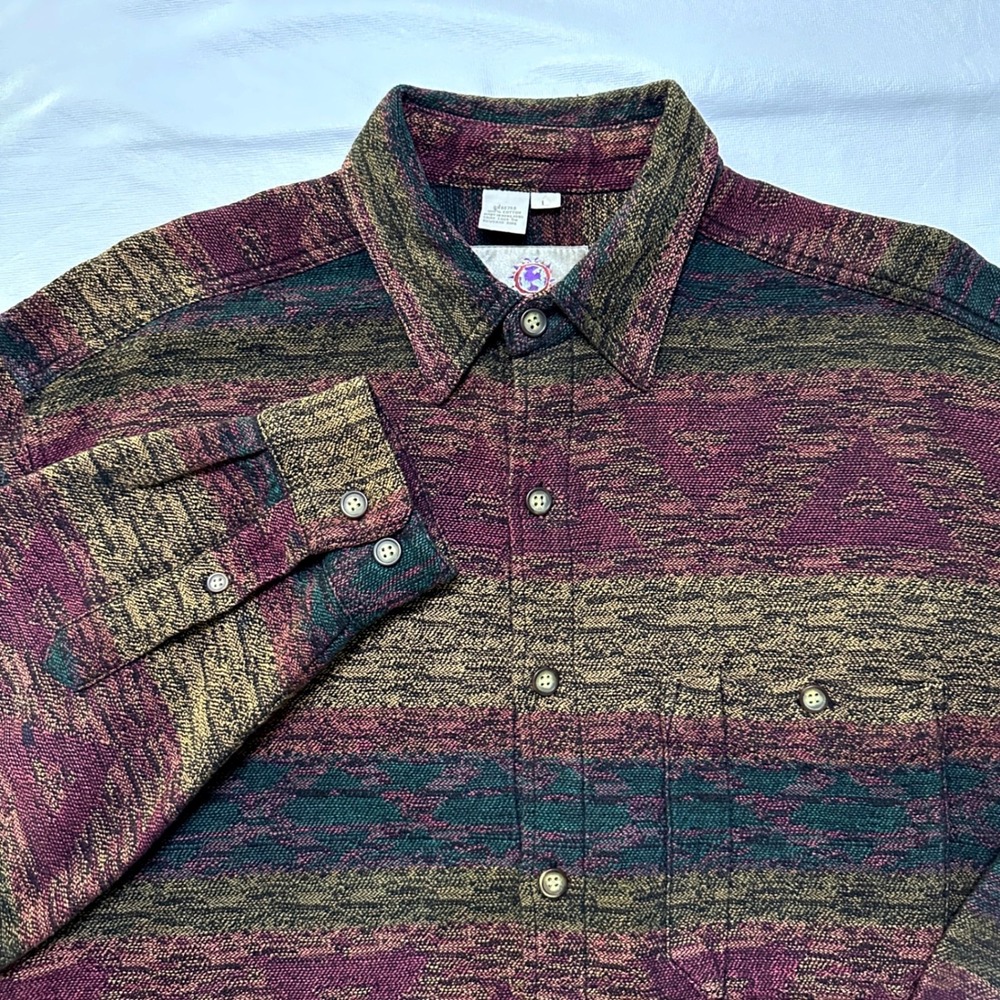 Vintage The Territory Ahead Southwestern Shirt L Woven Cotton Aztec Heavyweight
